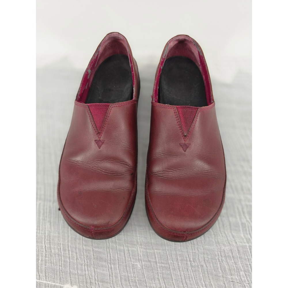 Merrell Encore Burgundy Leather Slip On Shoes Womens 8.5 Loafers Wine J53906W